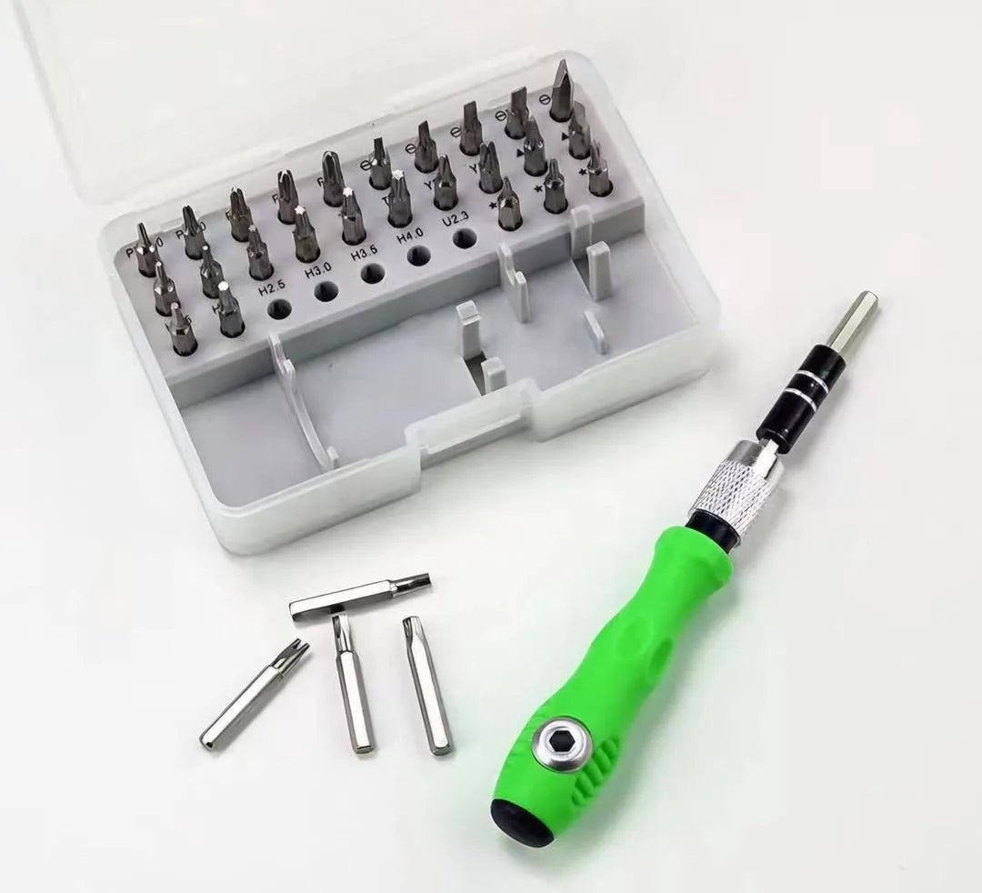 32 in 1 Screwdriver Tool Set with Green Handle