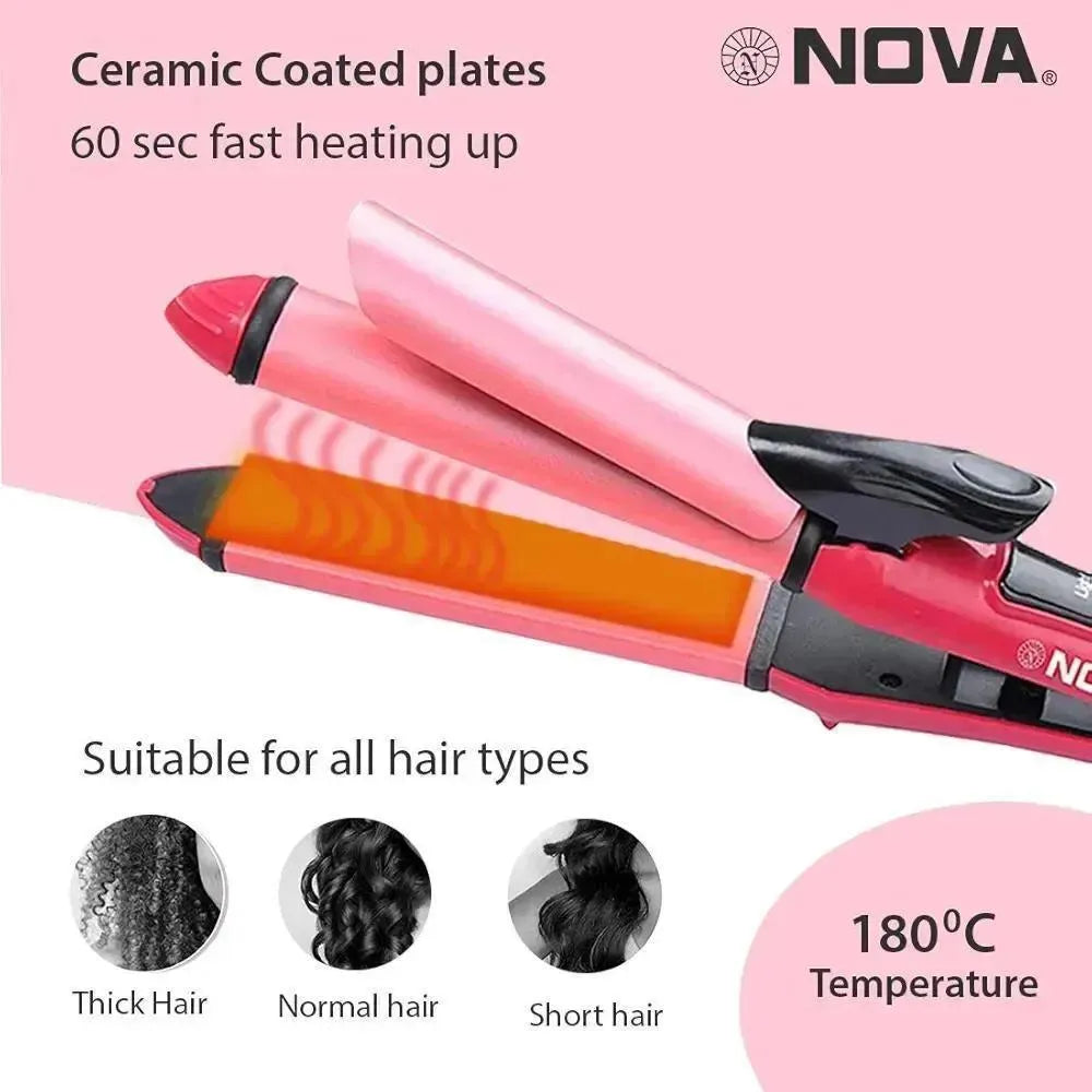 Nova Hair Straightener Pink Rechargeable