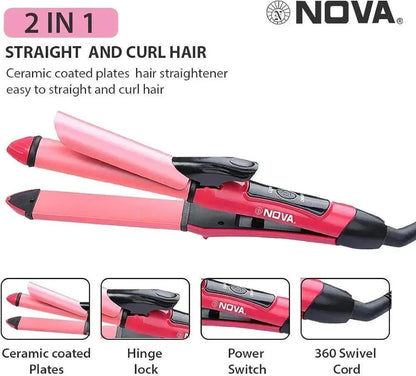 Nova Hair Straightener Pink Rechargeable